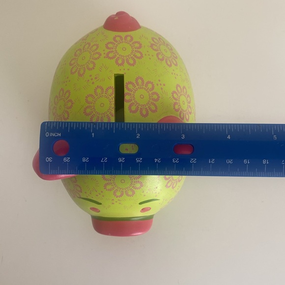 Ceramic Piggy Bank Floral Print Save Money Pop Art Decor Home Accents Office - Picture 9 of 9